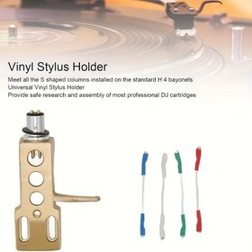 Resim Alüminyum Alaşımlı Gelişmiş Döner Başlık Kılıfı ve Gramofon Kutusu Tutucu, 4 Bağlantı Kablosuyla Birlikte, Retro Kayıt Oyuncuları İçin Uygun, Altın, Beyaz, Kırmızı, Siyah Seçenekler Sunar 