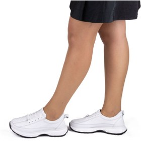 Resim TwoEgoist Kadın Hakiki Deri Günlük Spor Yürüyüş Ayakkabısı / Sneakers 