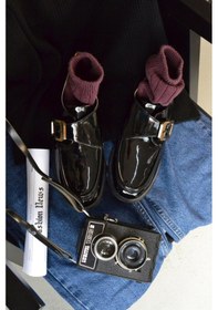 Resim Zoe Toka Detaylı Parlak Rugan Kadın Loafer Siyah 