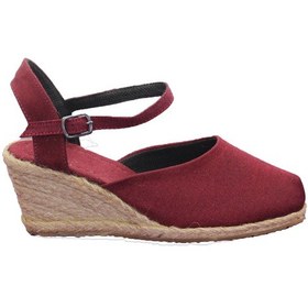 Resim Keten Kadın Sandalet Dolgu Topuk Gri 