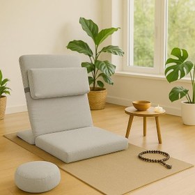 Resim Backjack XL Meditasyon Sandalyesi, Yastıklı, 55x40x40 cm, Fermuarlı Kılıf (Gri) 