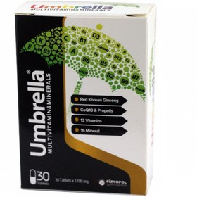 Resim Umbrella Ginseng & Propolis & Koenzim Q10 & 13 Vitamin & 16 Mineral & Betaglukan 30 Kapsül 