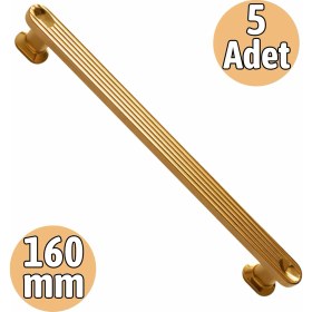 Resim Badem10 Özen Bronz Çekmece Kulp 160 mm 5 Adet Set Modern Dolap Kapağı Kulp Dayanıklı Metal Şık Tasarım 