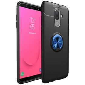 Resim Fibaks Samsung Galaxy J8 Uyumlu Kılıf Autofocus Shockproof Yüzüklü Standlı Silikon 