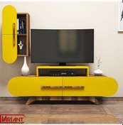 Resim Variant Rose Duvar Raflı Tv Ünitesi Ceviz - Sarı 