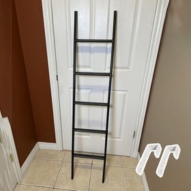 Resim Yatak Merdiveni 116 120 125 130 135 140 150 155 160cm Metal Ranza Merdivenleri, Kaymaz Römork Karavan Kancalı Ikiz Ranza Merdiveni, Siyah Üst Ranza Tırmanma Merdiveni Tavan Arası(116cm/45") 