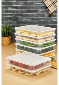 Resim Multi Box 8 Li Set Saklama Kabı Seti - Dondurucu & Mikrodalga Uyumlu Krem 
