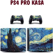 Resim KT Decor Van Gogh Yıldızlı Gökyüzü Playstation 4 Full Sticker Kaplama Seti 