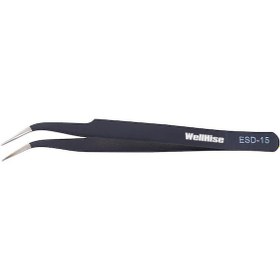 Resim Wellhise St-15 Antistatik Eğri Uç Tweezers Cımbız N11.1869 