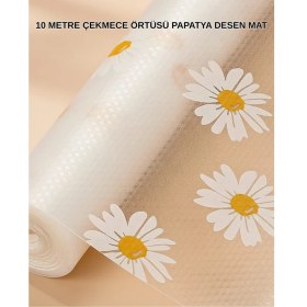 Resim Zero Land Xmpdby 10 Metre Papatya Desenli Dolap Içi Kaymaz Koruyucu Mat 