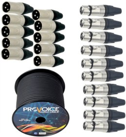 Resim Provoice Pm-22 Mikrofon Kablosu + 10'lu Xlr Konnektör Paketi 