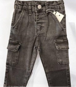 Resim Erkek Bebek Kargo Cep Detaylı Kot Pantolon-14878 Siyah 