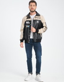 Resim Rocqerx R-2384 Garni Nakış Detaylı Astarlı Deri Mont 