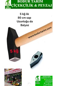 Resim BODUR TARIM Bulancak Giresun 5 Kğ Lık 80 cm uzunluğunda Ağaç Saplı Dövme Çelik Kesme Balyozu 