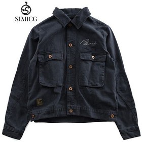 Resim Erkekler İçin Günlük Kot Ceket Koyu Mavi 