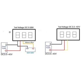 Resim Dijital Mini Voltmetre Kırmızı Dc 0V-100V 3 Kablolu ,0.28 İnch 