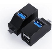Resim Fashing Mini Taşınabilir Type-C 3 Portlu Çapraz USB 3.0 Hub Genişletilmiş Hub (Yurt Dışından) 