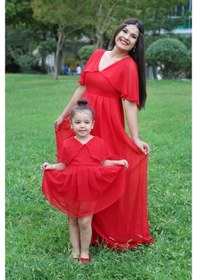 Resim Moda Labio - Melek Anne Kız Elbise Kırmızı 