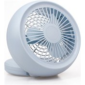 Resim Mini Masa Vantilatörü, Pil İle Çalışan Vantilatör, Küçük Vantilatör Açık Mavi, 