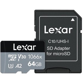 Resim Lexar 64gb 1066x Microsdxc Uhs-ı U3 V30 A2 C10 4k Uhd 160m Hafıza Kartı Sd Adaptör (SİLVER SERİES) 