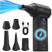 Resim Willowhaven Siyah P70 Taşınabilir Elektrikli Kompresör 5 Nozul Dijital Ekran Led Aydınlatma Turbojet Fan 