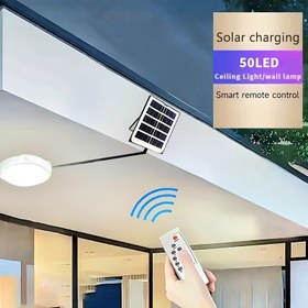 Resim 1 Set Güneş Enerjili Tavan Işığı, Akıllı Sensör, Zamanlayıcı Kontrolü, Ayarlanabilir Parlaklık, LED Dış/Dış Mekan Aydınlatması Patio, Bahçe, Veranda, Depo, Garaj, Parti, Kamp, Sokak için Uygun Dekoratif Işıklar 