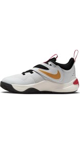 Resim Nike Team Hustle Basketball Shoes Bantlı Lastik Ipli Deri Basketbol Ayakkabısı Beyaz Kırmızı 