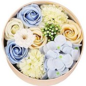 Resim Tongxida Romantik Sabun Gülü Hediye Seti - Mavi Renk, Kişiye Özel Kartlı 