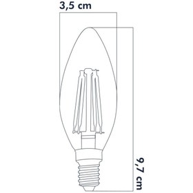 Resim HEKA C35 Şeffaf Cam Düz LED Ampul 6W E14 3000K Gün Işığı ERD-308 10'lu 