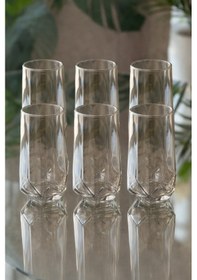 Resim 12 Parça Fume Cam Su Bardağı Seti 6 Uzun + 6 Kısa Modern Bardak Takımı Su Seti 