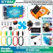 Resim STEM Eğitici Bilim Deney Projesi Motor Güneş Paneli Kiti - Küçük Ampul, Pil Kutusu, Işık Tutucu ve Anahtarlı Çok Fonksiyonlu Taban Plakası, Köpekbalığı Klipsli Motor ve Buzzer ile PP Saklama Kutuları 