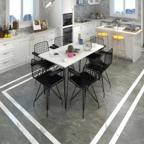 Resim Knsz masa sandalye takımı hem75mazlum byzsyh 130*070 klç 6 sandalye syhsyh kolçaklı 
