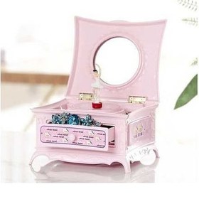 Resim Fastbuy Klasik Bale Dansçısı Tasarımı Pembe Döner Müzik Kutusu Ve Aynalı Çekmece Dekoratif Kutu 