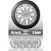 Resim Nissan Micra Almera 16" Inç Uyumlu 4 Adet 1 Takım Gri Kırılmaz Esnek Jant Kapağı 037 