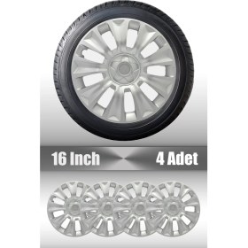 Resim Nissan Micra Almera 16" Inç Uyumlu 4 Adet 1 Takım Gri Kırılmaz Esnek Jant Kapağı 037 