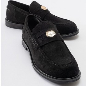 Resim Luvishoes Bloss Siyah Süet Kadın Loafer Siyah 