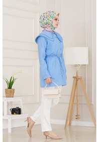 Resim Sevitli Çift Yaka Dantelli Tunik-indigo-4986 Indigo 