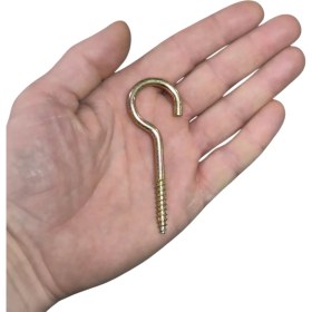 Resim Alet Çantam Piton 22 x 130 Çengel 8 cm Vidalı Askı Eğri Se Demir Duy Kanca - 10 Adet 