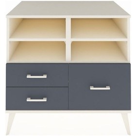 Resim Kronos Şifonyer 4 Raflı 3 Çekmeceli 88x59x80 Aytaşı-aytaşı/antrasit Aytaşı/antrasit 
