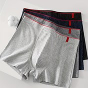 Resim 4 Adet Erkek İç Çamaşırı, Çizgili Boxer Şortlar, Nefes Alabilir Rahat Yüksek Esneklik Boxer Şortlar, Spor Şortları, Bol Kesim, Büyük Beden 