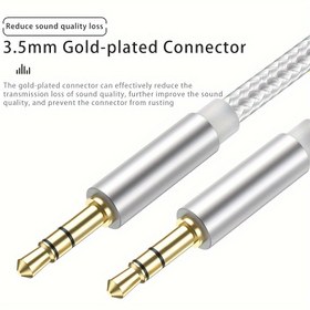 Resim 3.5 mm'lik Yüksek Kaliteli AUX Ses Kablosu, Erkek Erkek Jak, Altın Kaplama Yüksek Kaliteli Ses Bağlayıcı, iPhone, Oynatıcı, Kulaklık, Araba Stereo, Ev Sistemleri, iPad, iPod için Hoparlör Kablosu 