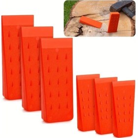 Resim Trendooze Dayanıklı Turuncu Plastik Ağaç Kesme Takozu - Pratik Ormancılık Ekipmanı 