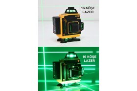 Resim 5V 0.8AH 360°16 Köşe Otomatik Hizalamalı Lazer Metre Hizalama Yeşil Çizgili Lazer Kumandalı 