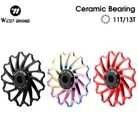 Resim WEST BIKING MTB Arka Vites Kolu CNC Kolu Tekerleği 11T 13T Seramik Saklama Hafif Yol Bisikleti Arka Vites Değiştirici Rulmanlar 