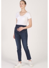 Resim Busa Hamile Mom Fit Kot Pantolon Koyu Lacivert-koyu Lacivert 