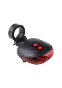 Resim Lazer Şeritli Güvenlik Led Işık Arka Stop Bisiklet Lambası Kırmızı-Siyah 