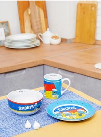 Resim The Smurfs Smurfs Seramik Çocuk Yemek Takımı 3 Parça 367589267 Mavi 
