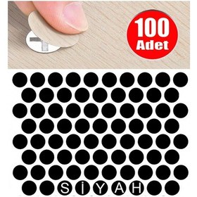 Resim Yapışkanlı Tıpa Mobilya Dolap Vida Gizleme Kapağı Parlak Siyah -100 Adet 