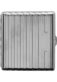 Resim Bavul Desen Metal Kısa Sigara Tabakası 18li Silver 
