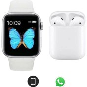 Resim Iphone x Uyumlu Kolay Kurulumlu Yeni Nesil Watch 6 Series Akıllı Saat + I12 Bluetooth Kulaklık 